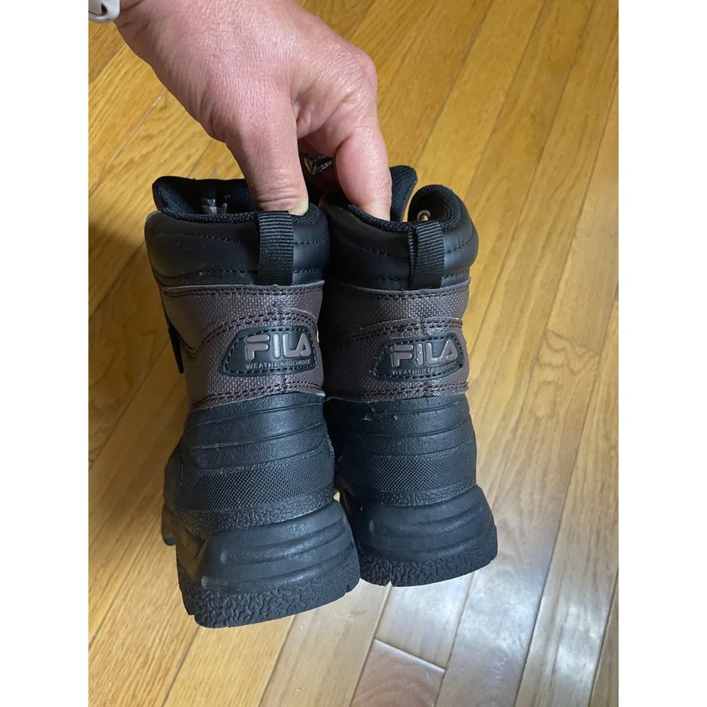 Fila Weathertech Kids Brown Black Winter Duck Boots 3SH40270-202 Size 1.5